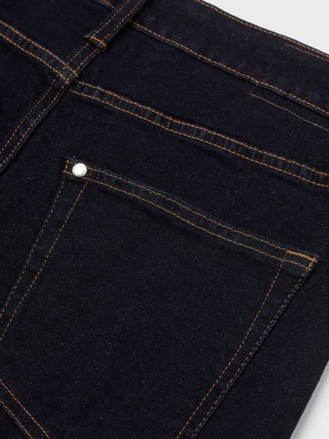 H&M Men Navy Blue Solid Regular Jeans