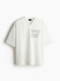 H&M Men Oversized Fit Printed Mesh T-Shirt