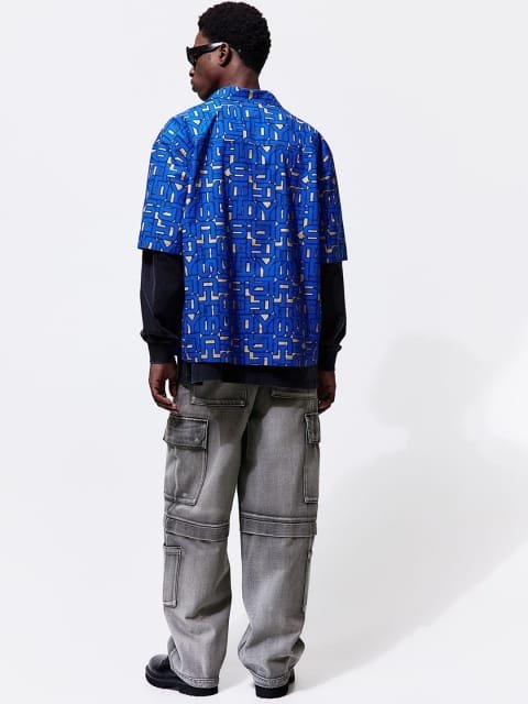 H&M Men Pure Cotton Baggy Fit Cargo Trousers