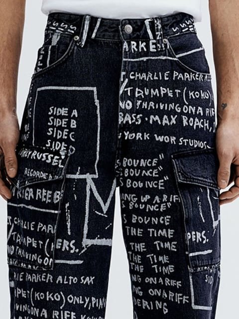 H&M Men Pure Cotton Bootcut Loose Cargo Jeans