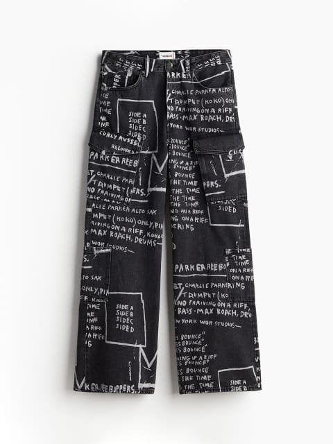 H&M Men Pure Cotton Bootcut Loose Cargo Jeans