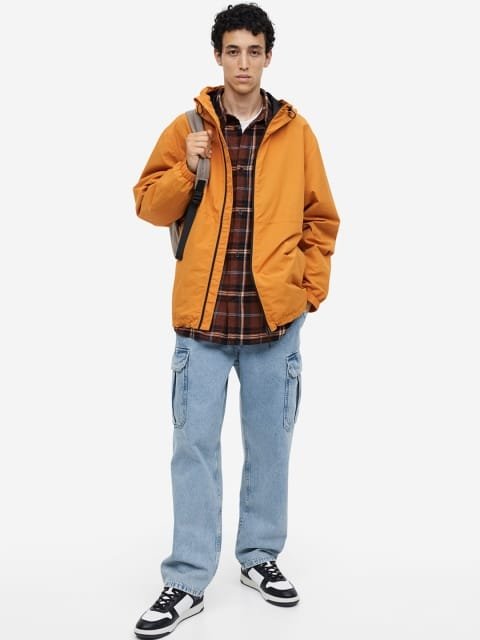 H&M Men Pure Cotton Loose Cargo Denim Joggers