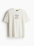 H&M Men Pure Cotton Loose Fit Printed T-shirt