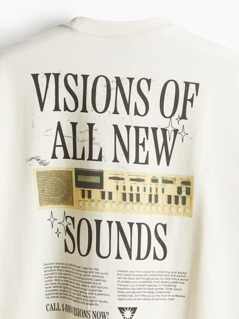 H&M Men Pure Cotton Loose Fit Printed T-shirt