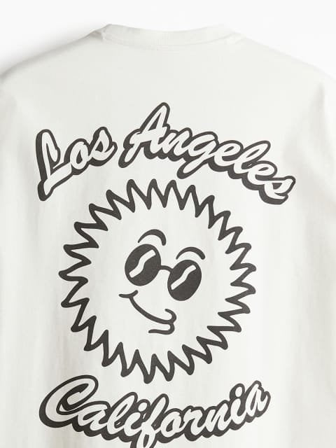 H&M Men Pure Cotton Loose Fit Printed T-shirt