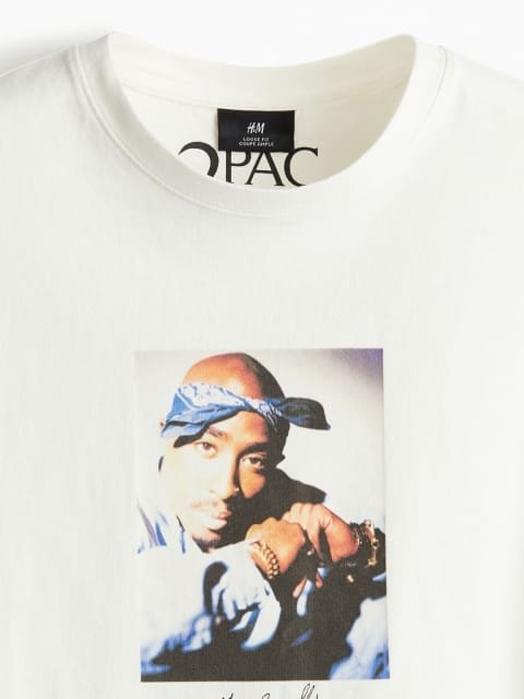 H&M Men Pure Cotton Loose Fit Printed T-shirt