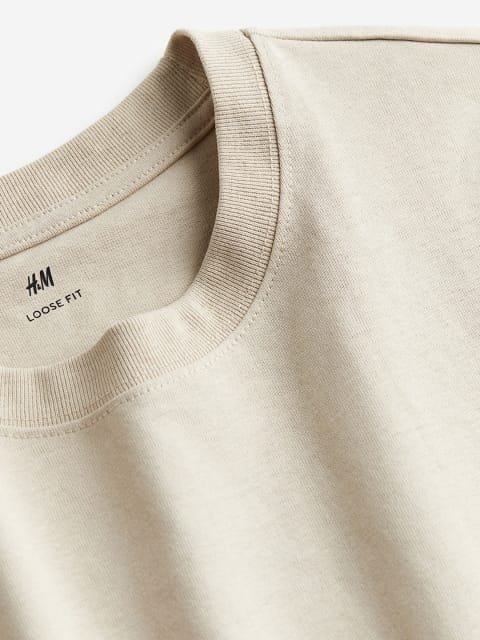 H&M Men Pure Cotton Loose Fit T-shirt