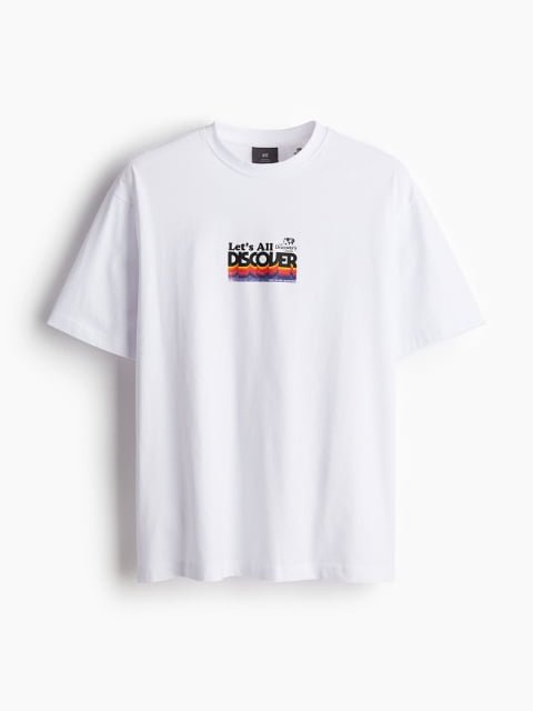 H&M Men Pure Cotton Loose Fit T-shirt