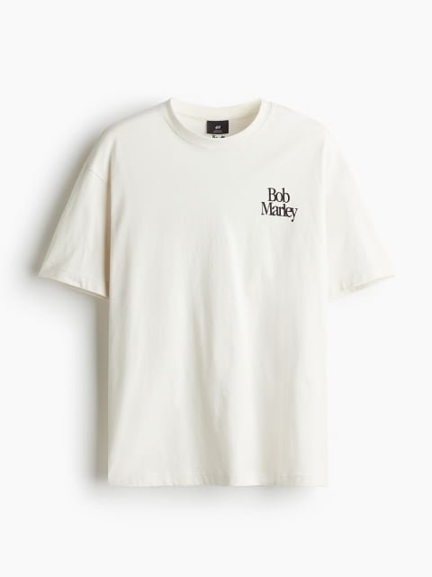 H&M Men Pure Cotton Loose Fit T-shirt