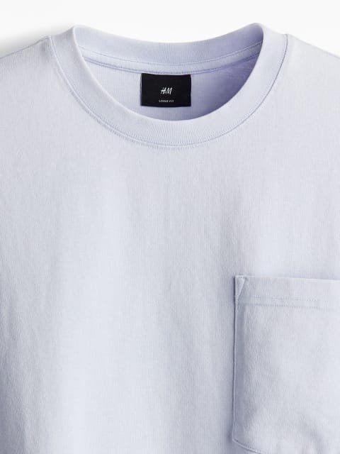 H&M Men Pure Cotton Loose Fit Washed T-shirt