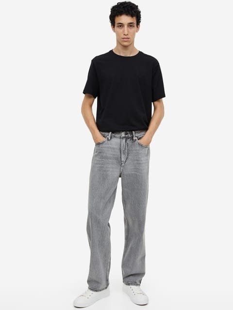 H&M Men Pure Cotton Loose Jeans