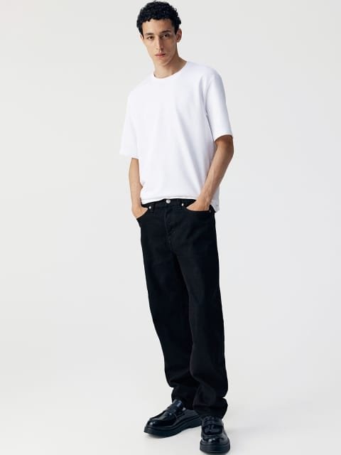 H&M Men Pure Cotton Relaxed-Fit Jeans