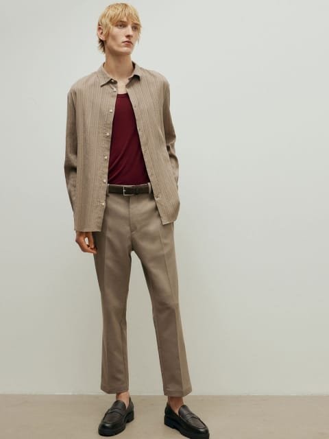 H&M Men Regular Fit Cropped Trousers