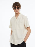 H&M Men Regular Fit Linen-Blend Shirt