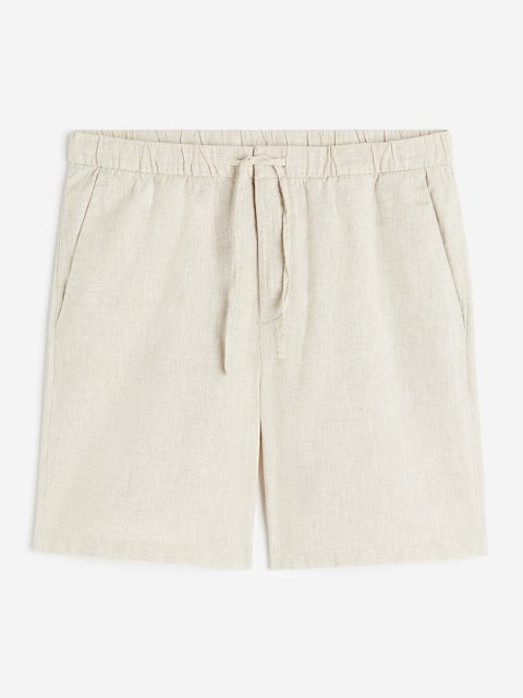 H&M Men Regular Fit Linen-Blend Shorts