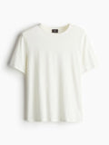 H&M Men Regular Fit Linen-Blend T-Shirt
