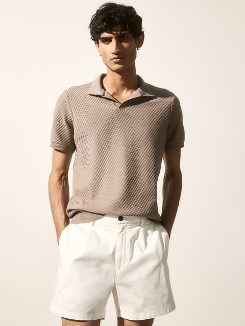 H&M Men Regular Fit Pleat-Detail Shorts