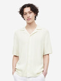 H&M Men Regular Fit Textured-Knit Resort Shirt