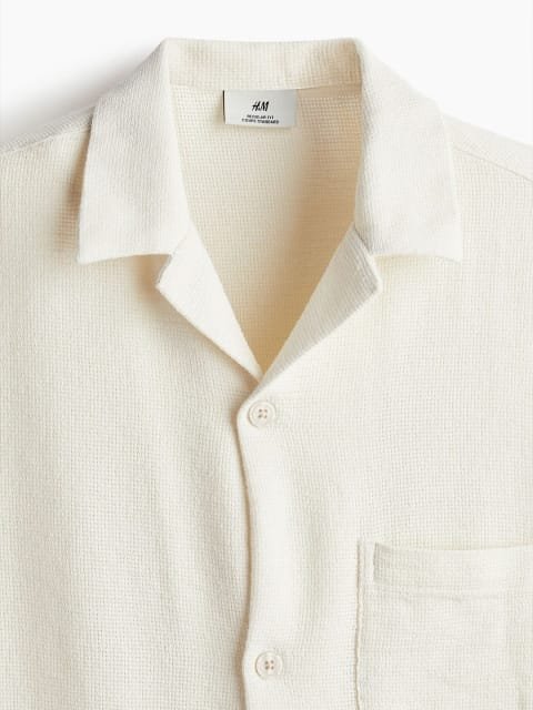H&M Men Regular Fit Textured resort shirt