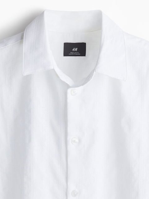 H&M Men Regular Fit Textured Shirt