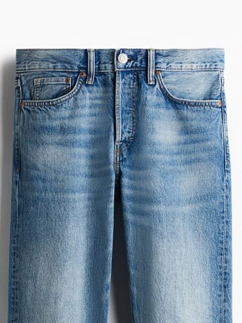 H&M Men Relaxed Fit Cotton Heavy Fade Jeans