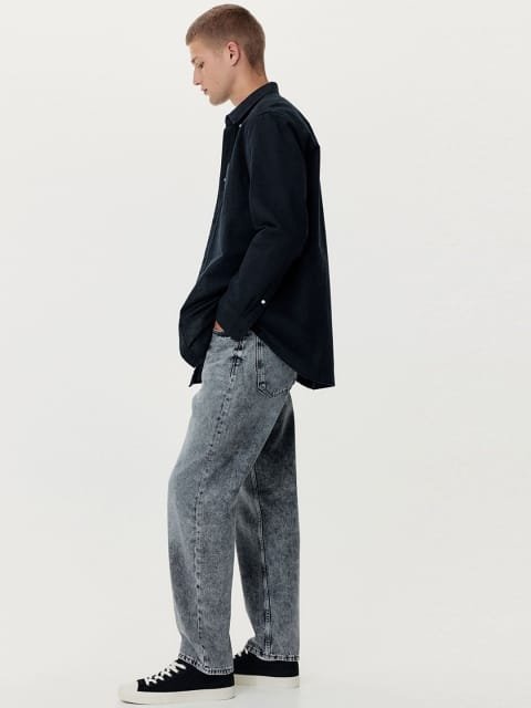 H&M Men Relaxed Fit Cotton Heavy Fade Jeans