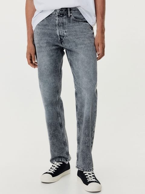 H&M Men Relaxed Fit Cotton Heavy Fade Jeans