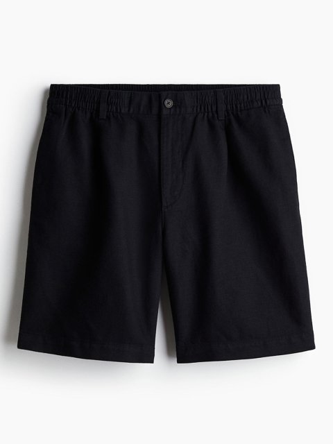 H&M Men Relaxed Fit Linen-Blend Shorts