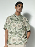 H&M Men Relaxed Spread Collar Floral Printed Floral Print Relaxed Fit Casual Shirt