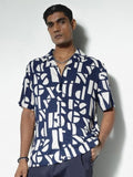 H&M Men Relaxed Spread Collar Geometric Printed Relaxed Fit Casual Shirt