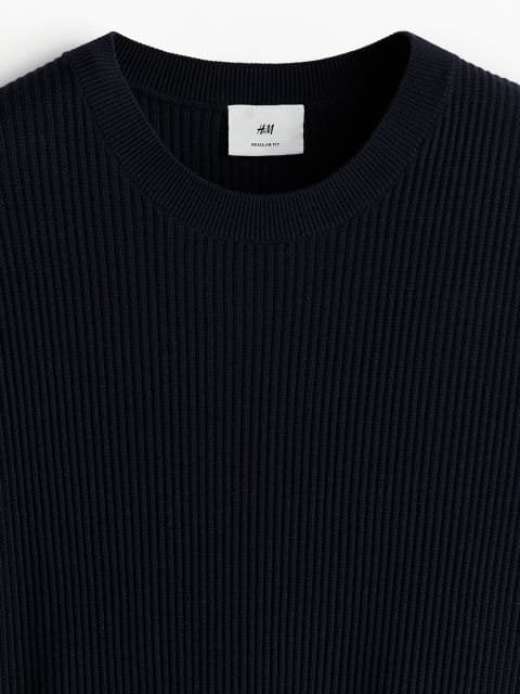H&M Men Rib-Knit T-shirt