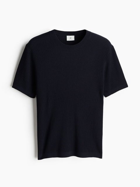 H&M Men Rib-Knit T-shirt