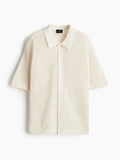 H&M Men Short Sleeve Pointelle-Knit Shirt