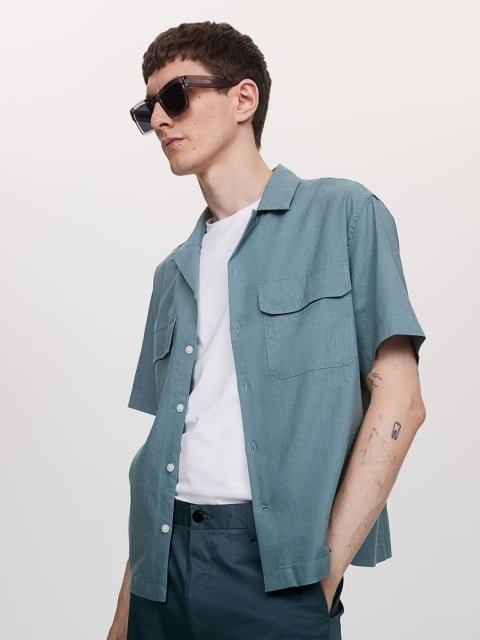 H&M Men Short Sleeves Utility Shirt