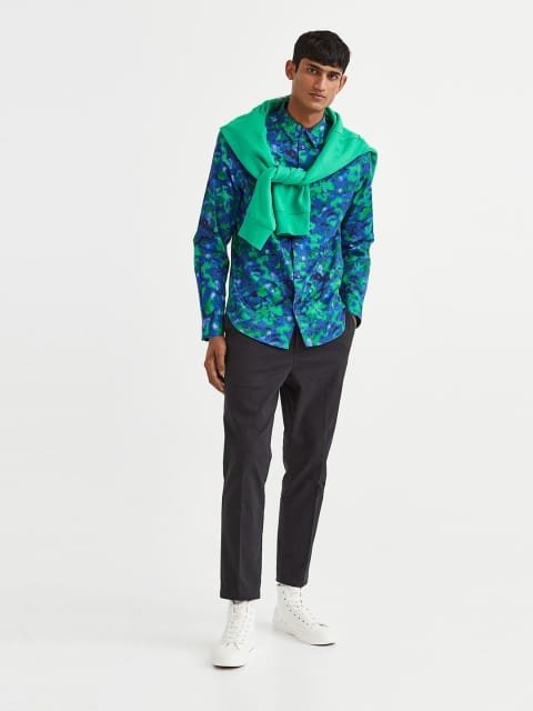 H&M Men Slim Fit Patterned Shirt