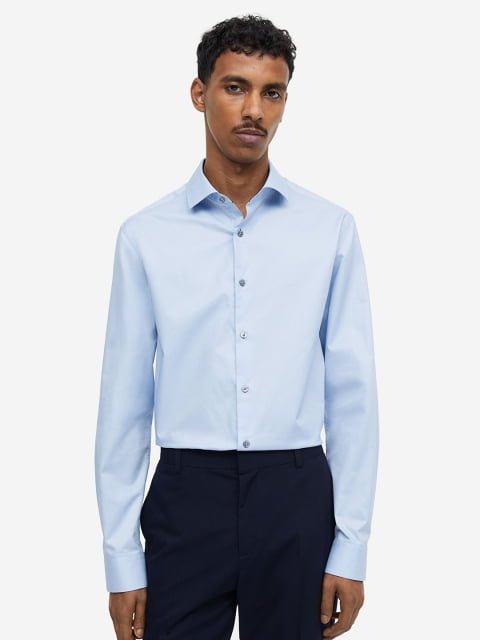 H&M Men Slim Fit Premium Cotton Shirt