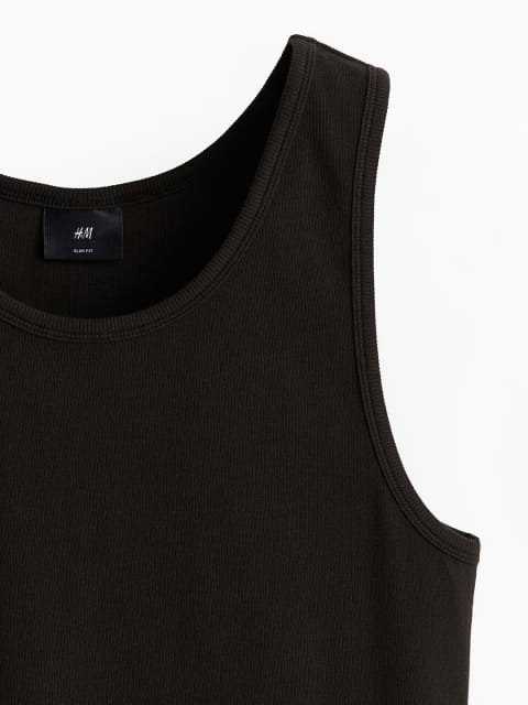 H&M Men Slim-Fit Ribbed Vest Top