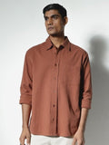 H&M Men Standard Spread Collar Solid Cotton Casual Shirt
