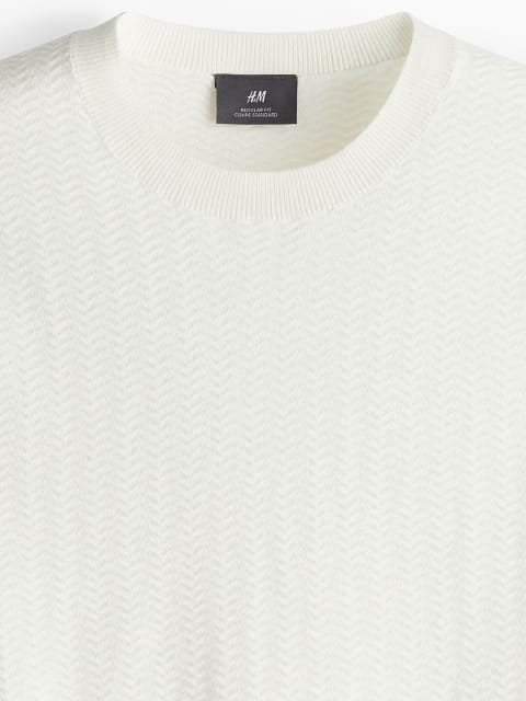 H&M Men Textured-Knit T-Shirts