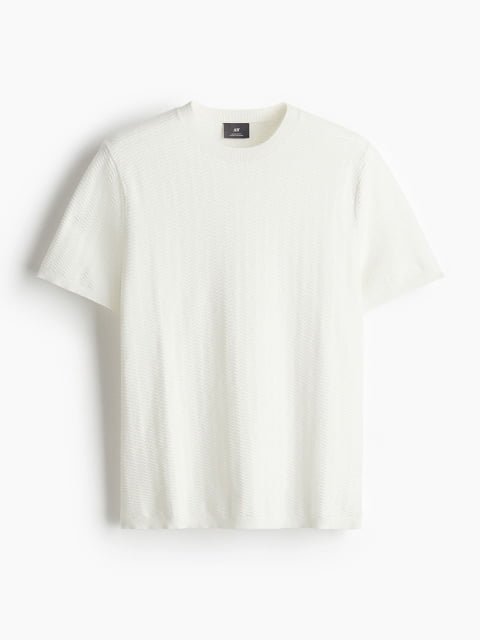 H&M Men Textured-Knit T-Shirts