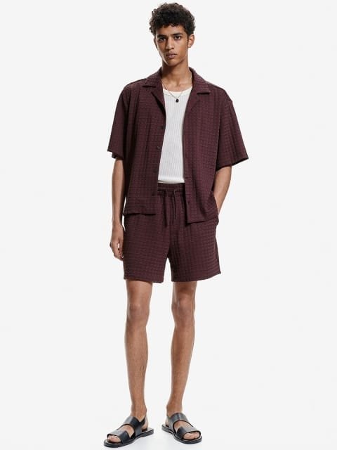 H&M Men Textured Sweat Shorts