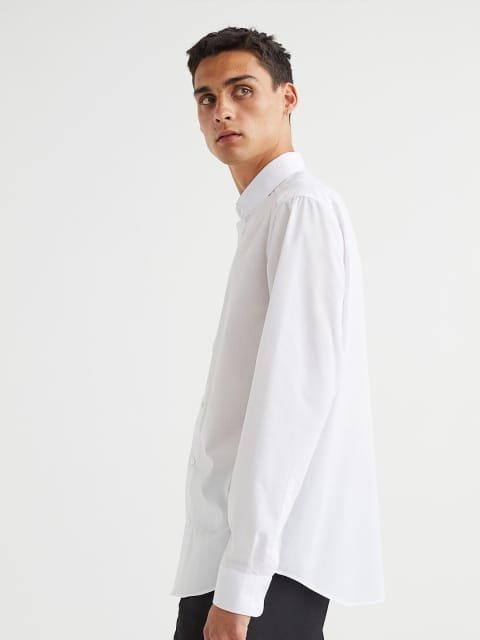 H&M Men White COOLMAX Regular Fit Shirt