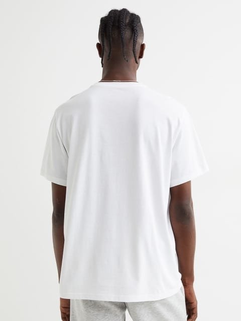 H&M Men White Regular Fit COOLMAX T-shirt