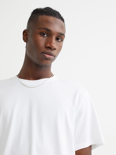 H&M Men White Regular Fit COOLMAX T-shirt