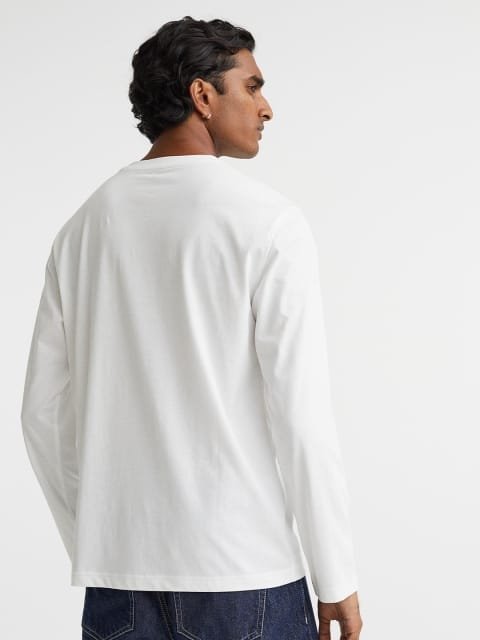 H&M Men White Regular Fit Jersey Top