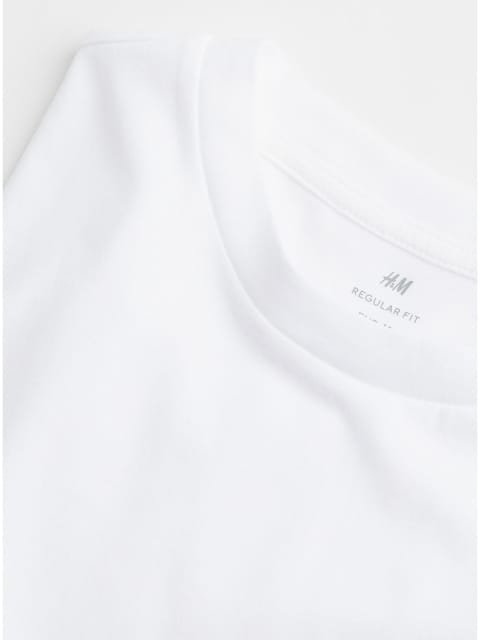 H&M Men White Regular Fit Jersey Top