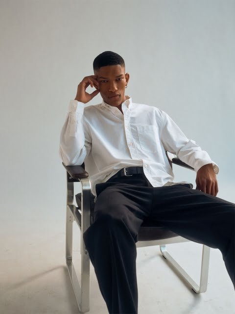 H&M Men White Relaxed Fit Oxford Shirt