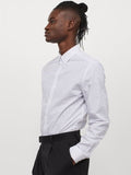 H&M Men White Slim Fit Easy-iron shirt