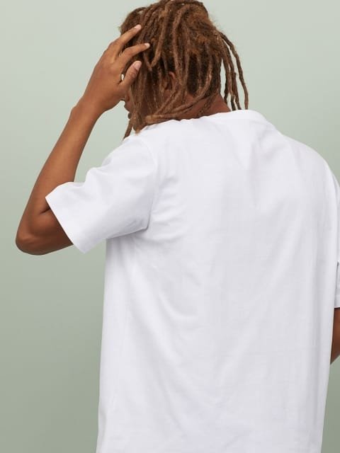 H&M Men White Solid Sustainable T-shirt Loose Fit