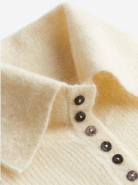 H&M Mohair-Blend Collared Top